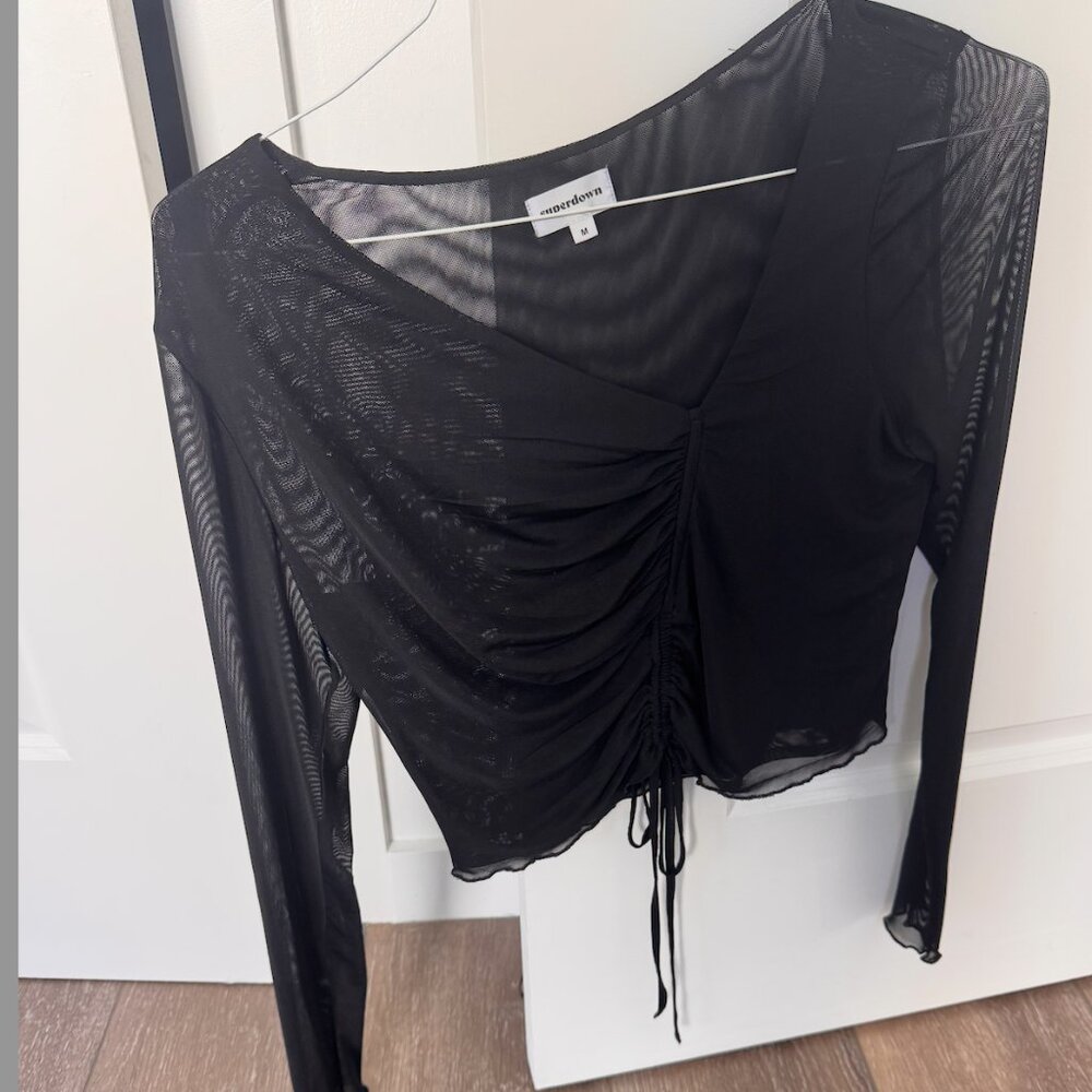 Superdown mesh crop top